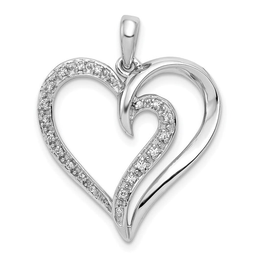 14k White Gold 1/10ct. Diamond Heart Pendant for Women