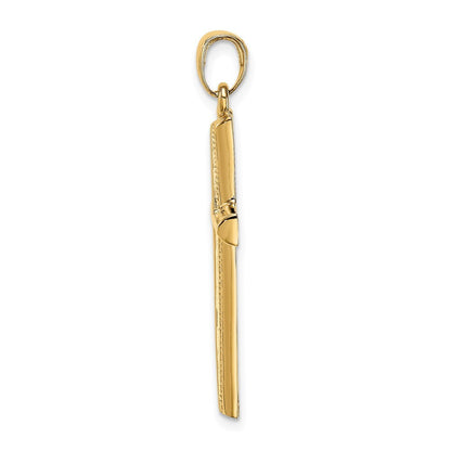 14k Yellow Gold Polished Cross Pendant