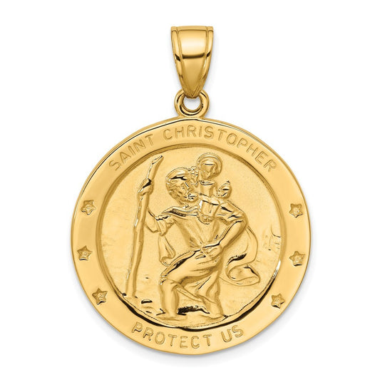 14k Yellow Gold Saint Christopher Medal Pendant
