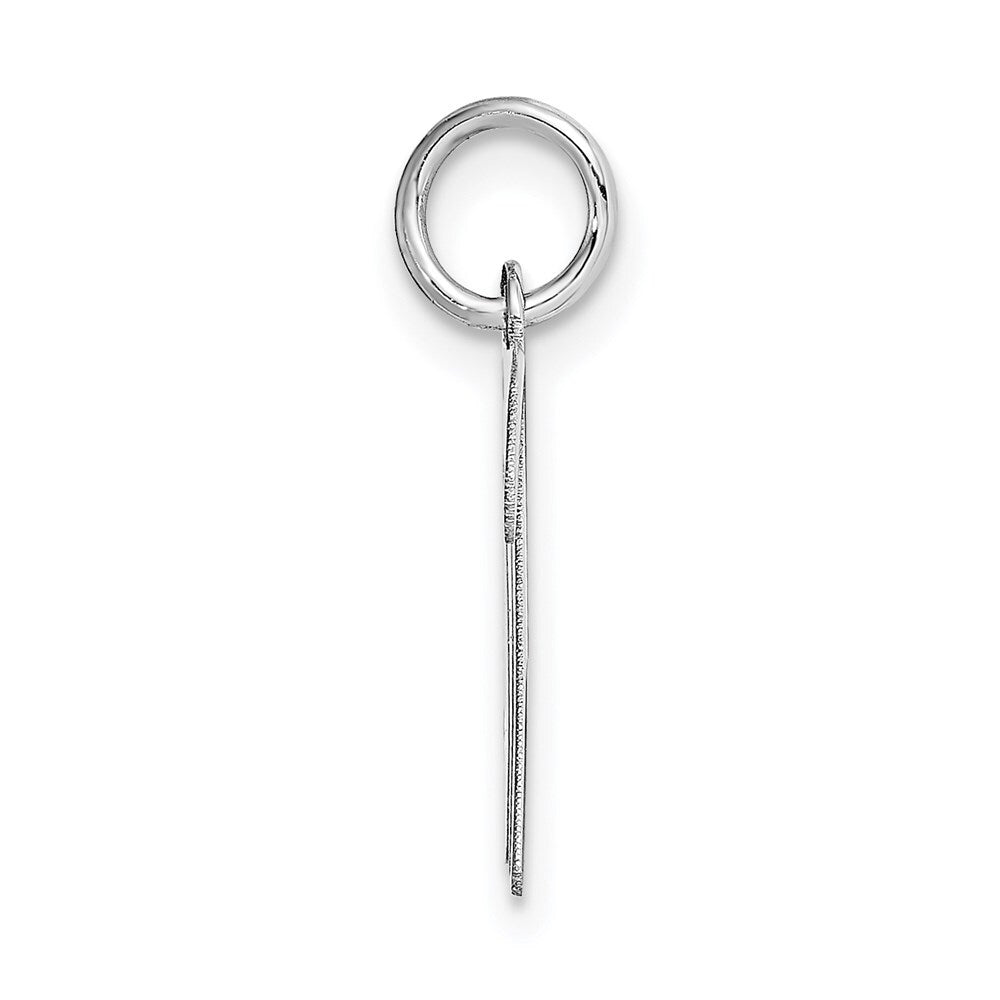 14k White Gold Medium Script Letter M Initial Charm Pendant for Women