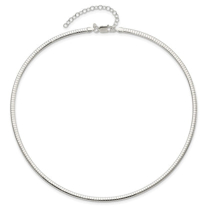 Sterling Silver 3.25mm w/2in. Ext Cubetto Chain Necklace