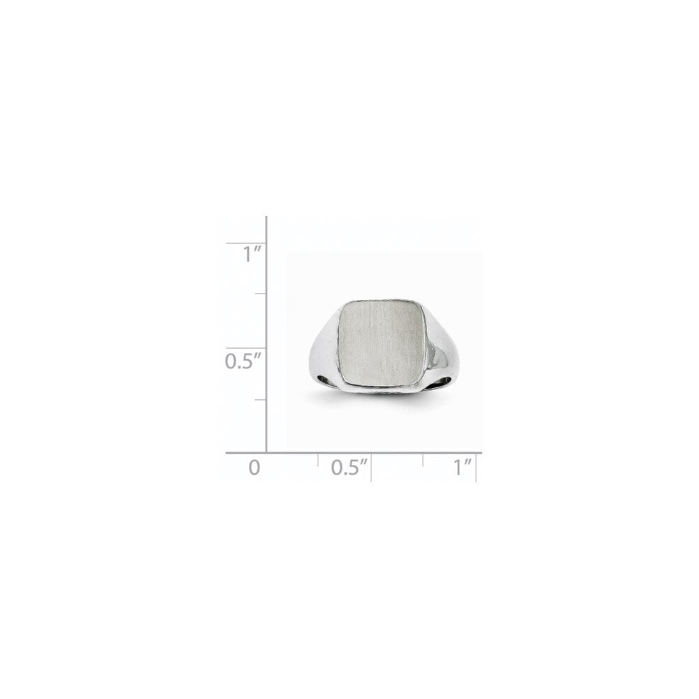 14k White Gold 9.5x8.5mm Open Back Signet Ring