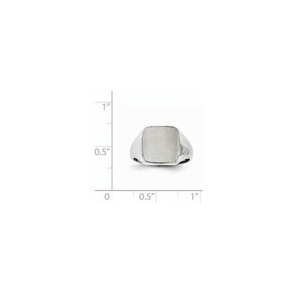 14k White Gold 9.5x8.5mm Open Back Signet Ring