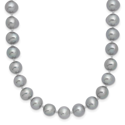 Sterling Silver Rhodium-plated 7-8mm Grey Cultured Pearl Necklace 18"