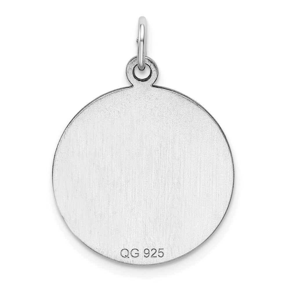 Sterling Silver Engraveable Round Polished Front/Satin Back Disc Charm
