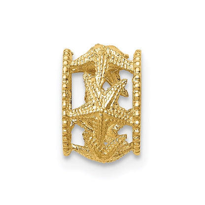 14k Yellow Gold Polished Starfish Slide Pendant for Women
