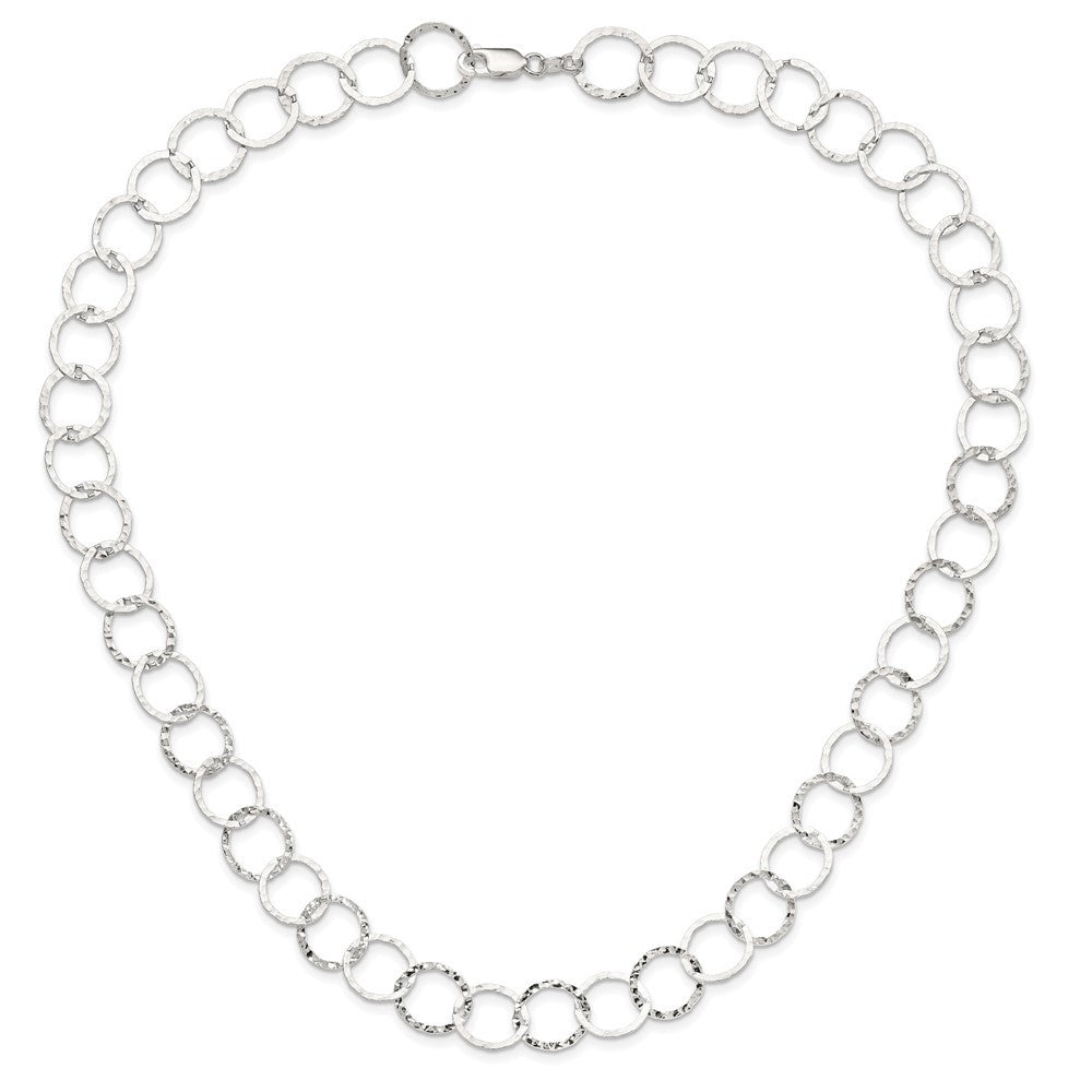 Sterling Silver Fancy Hammered Necklace