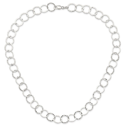 Sterling Silver Fancy Hammered Necklace