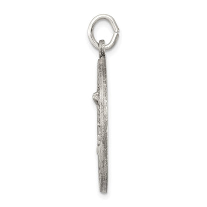Sterling Silver Antiqued Saint Michael Medal Pendant