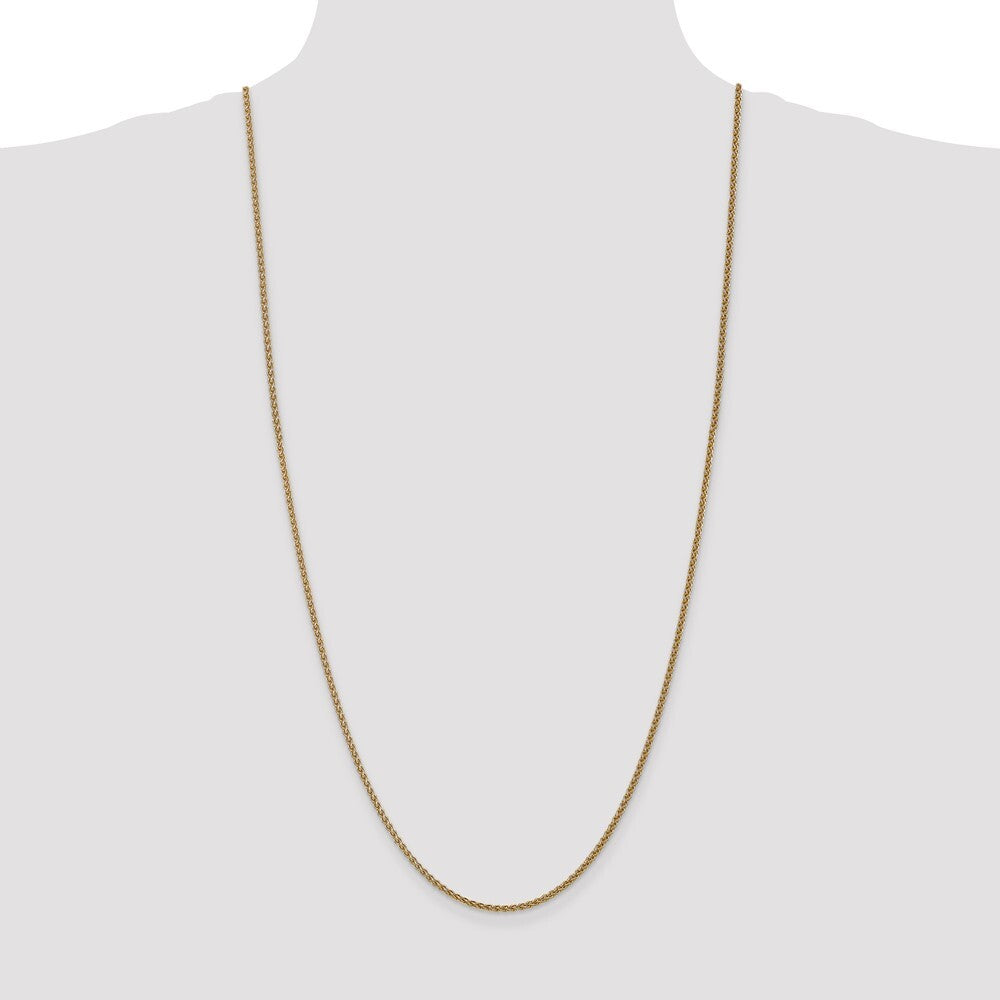 14k Yellow Gold 30 inch 1.05mm Spiga with Spring Ring Clasp Chain