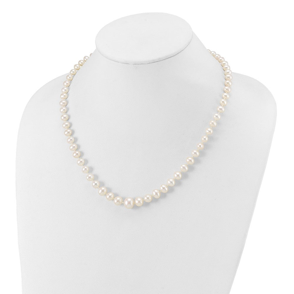 14k Yellow Gold 4-9mm White Freshwater Cultured Pearl Graduated 18 inch Necklace