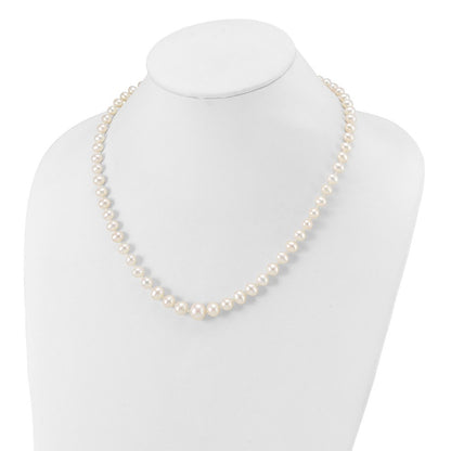 14k Yellow Gold 4-9mm White Freshwater Cultured Pearl Graduated 18 inch Necklace