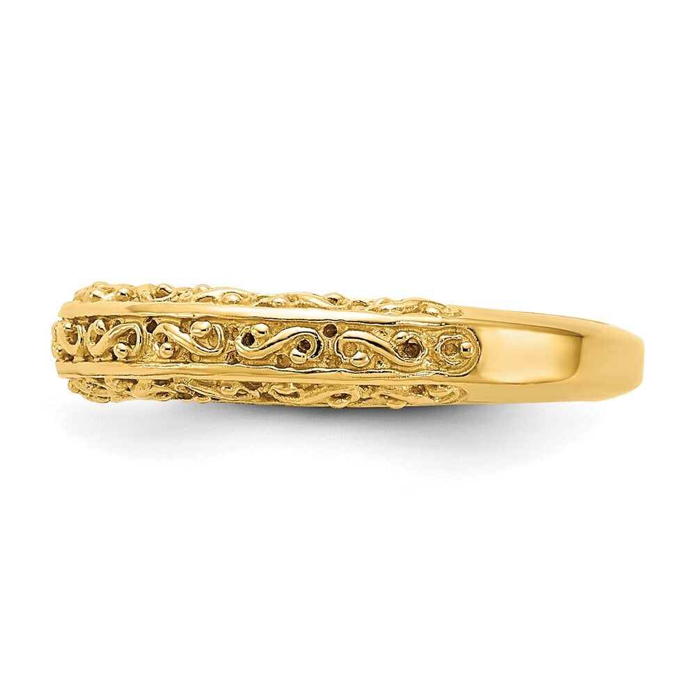 14K Yellow Gold 3mm Filigree Wedding Band