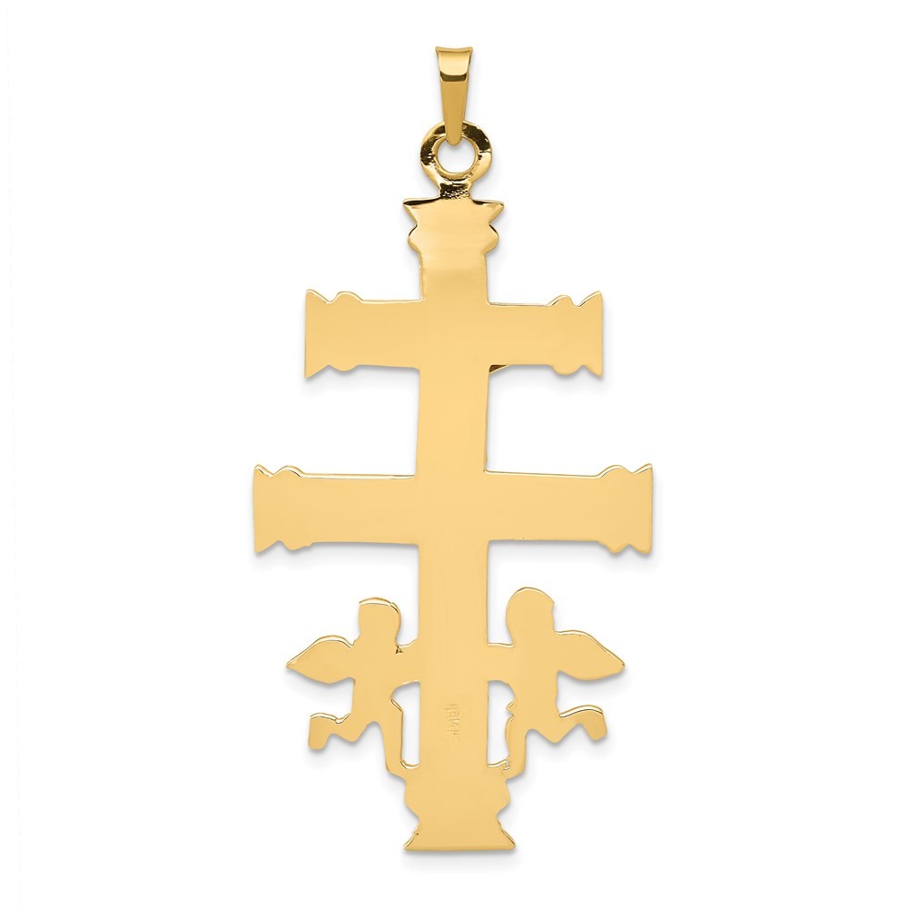 14k Two-Tone Gold Cara Vaca Crucifix Pendant