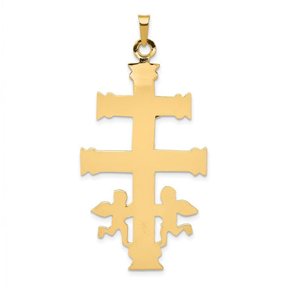14k Two-Tone Gold Cara Vaca Crucifix Pendant