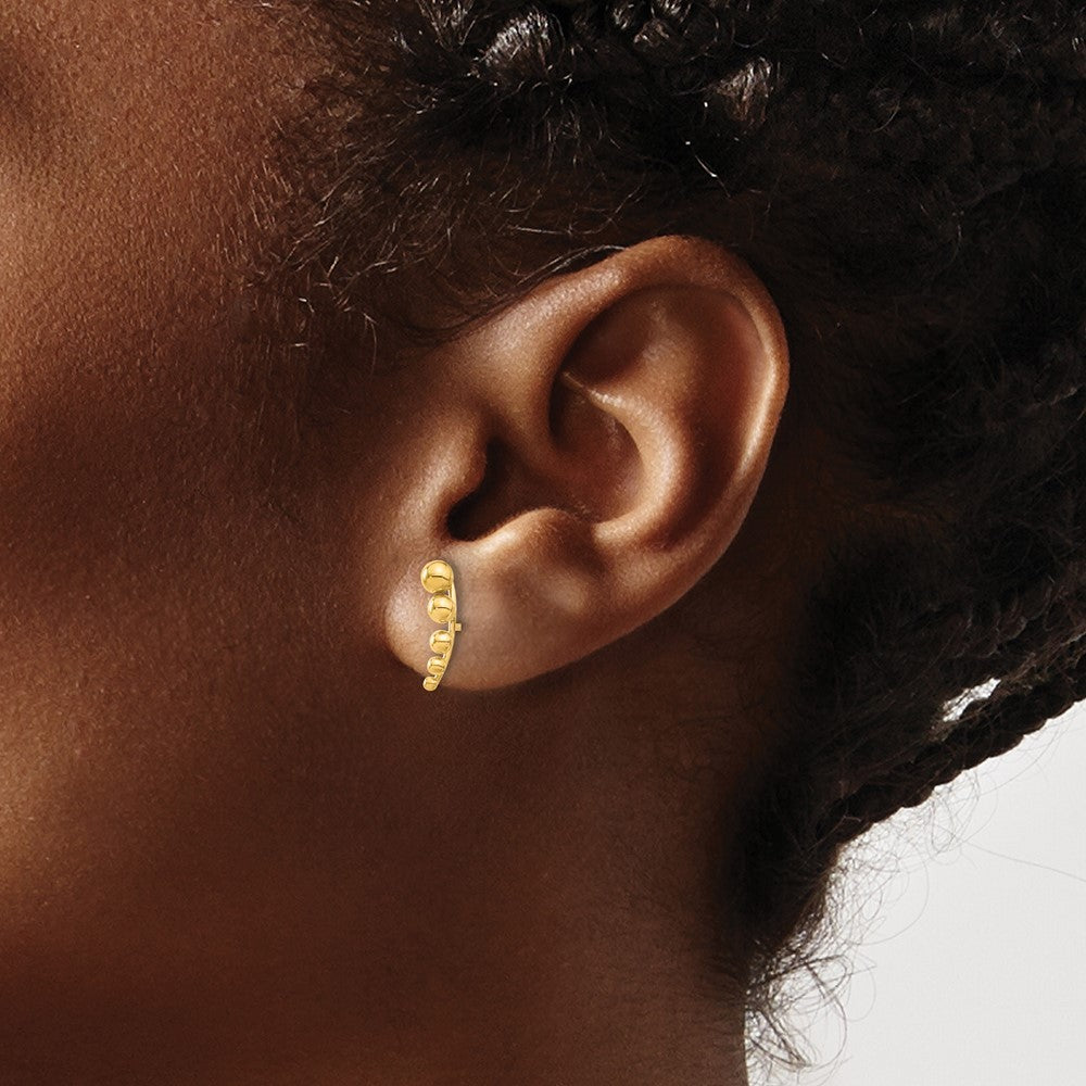 14k Yellow Gold Graduated Ball Earrings
