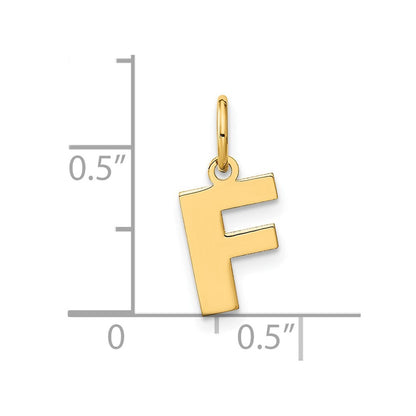 14k Yellow Gold Letter F Initial Pendant for Women