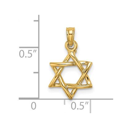 14k Yellow Gold Polished Star Of David Charm