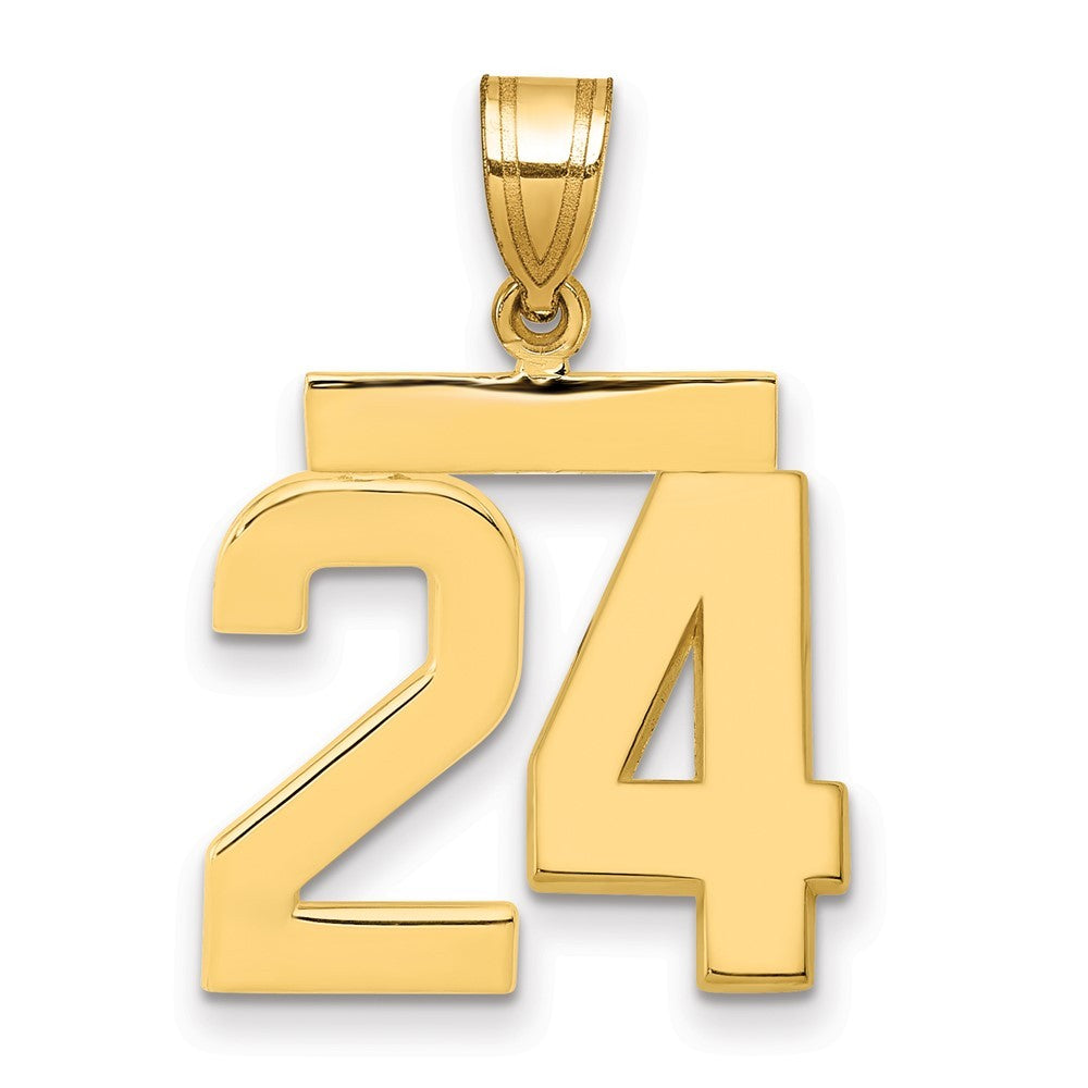 14k Yellow Gold Medium Polished Number 24 Charm