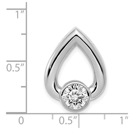 14k White Gold Teardrop 5.8mm Diamond Chain Slide Pendant Mtg for Women