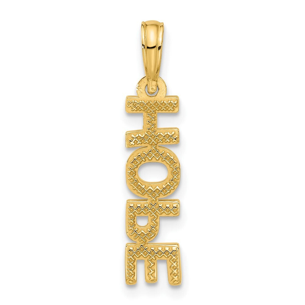 14k Yellow Gold Polished HOPE Pendant