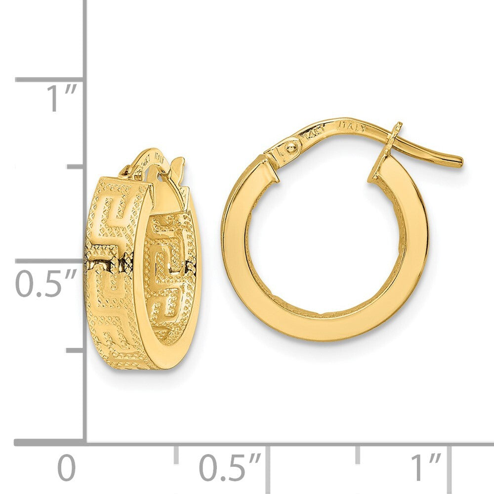 14k Yellow Gold Polished Hoop Earrings Gift for Women