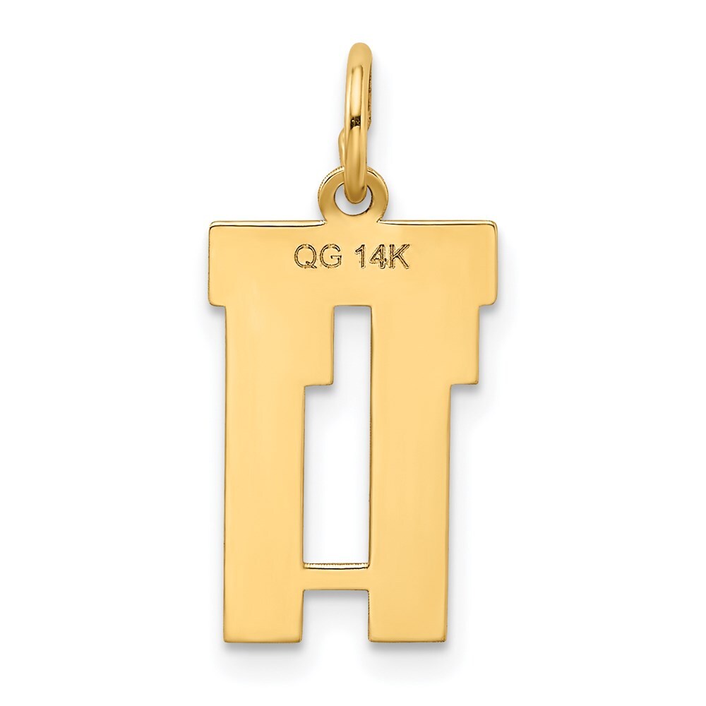 14k Yellow Gold Small Satin Number 11 Charm Pendant for Women