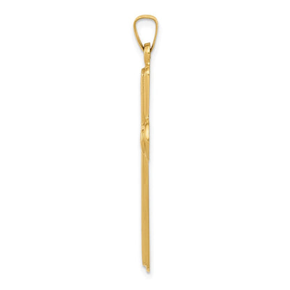 14k Yellow Gold Polished Latin Cross Pendant