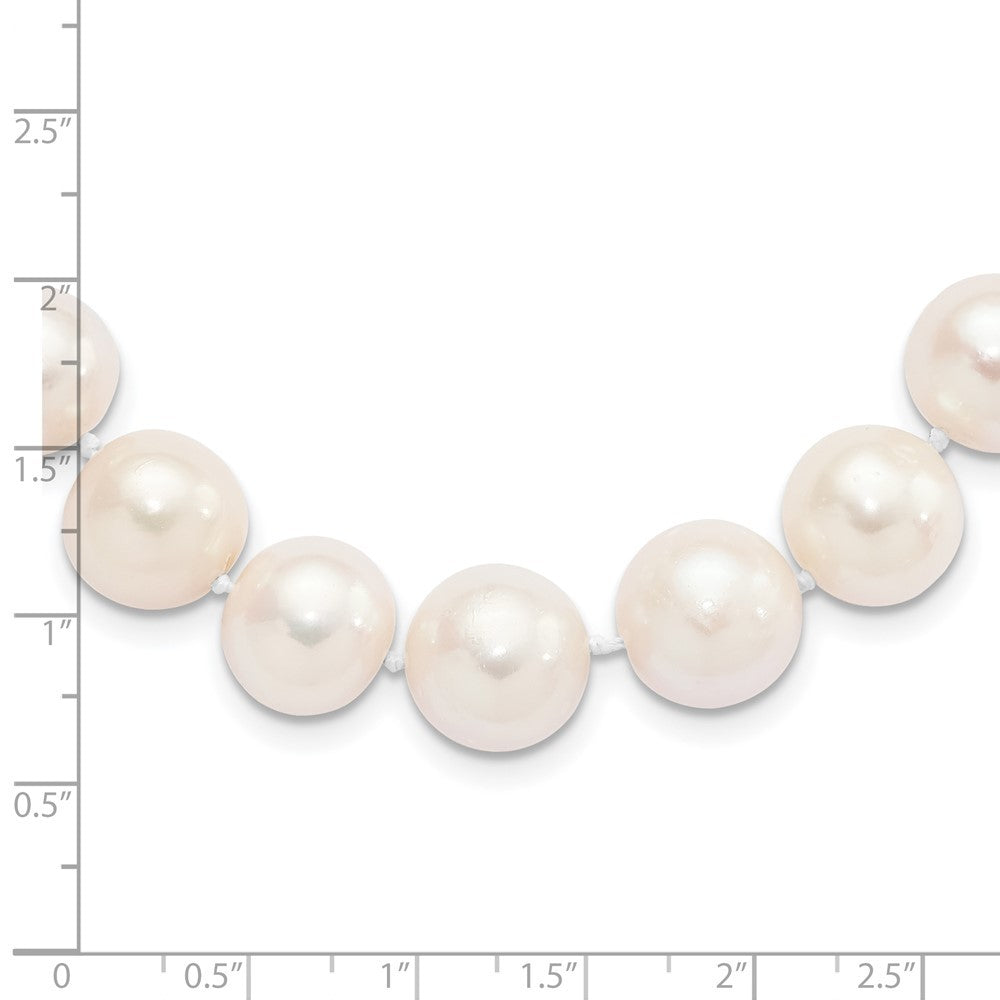 Sterling Silver Rhodium-plated 11-12mm White Cultured Pearl Necklace 18"