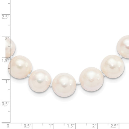 Sterling Silver Rhodium-plated 11-12mm White Cultured Pearl Necklace 18"