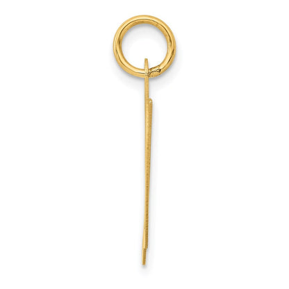 14k Yellow Gold Large Fancy Script Letter D Initial Charm