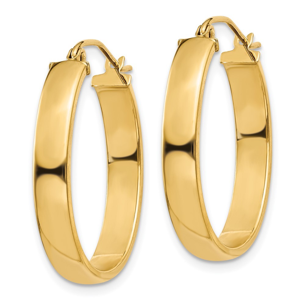 14k Yellow Gold Lightweight Oval Hoop Earrings