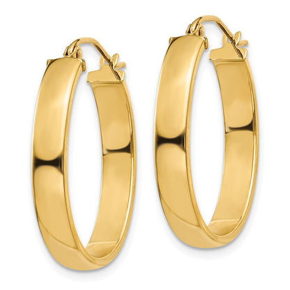 14k Yellow Gold Lightweight Oval Hoop Earrings