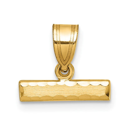 14k Yellow Gold Medium Diamond-cut Top Charm
