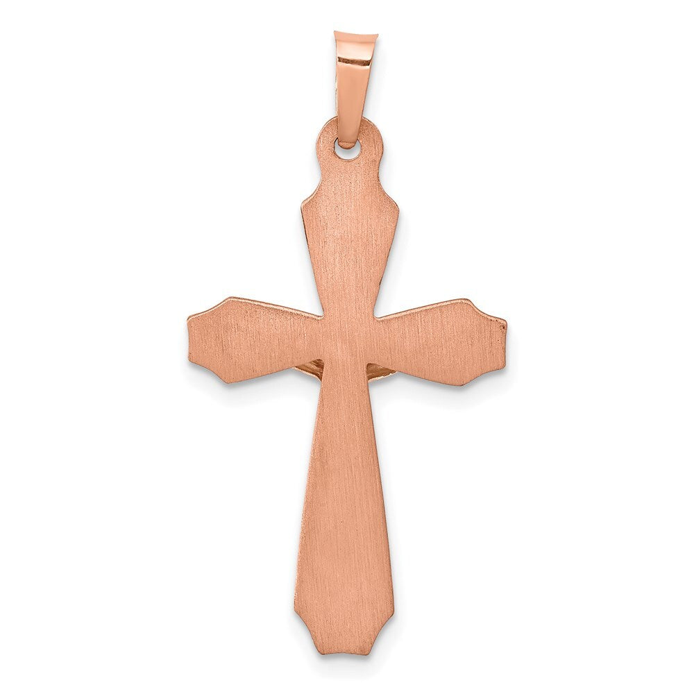 14k Two-tone Gold Hollow Crucifix Pendant for Women