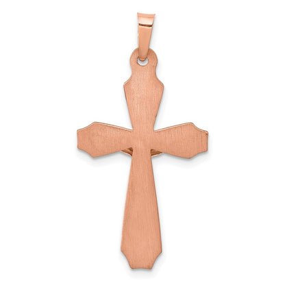 14k Two-tone Gold Hollow Crucifix Pendant for Women