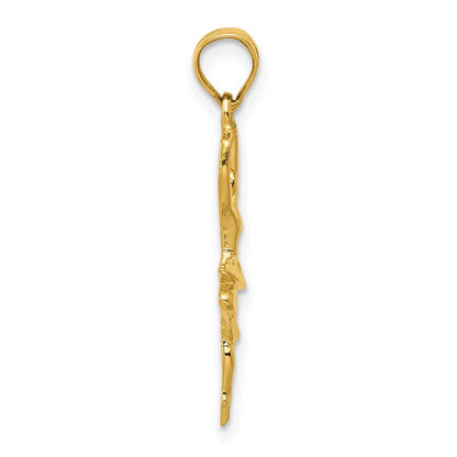 14k Yellow Gold Polished Small Ballerina Pendant