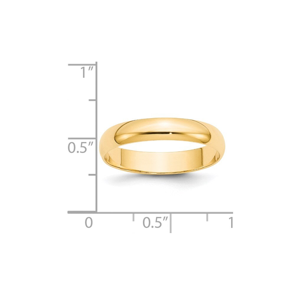 14K Yellow Gold Yellow Gold 4mm Lightweight Half Round Wedding Band Size 5
