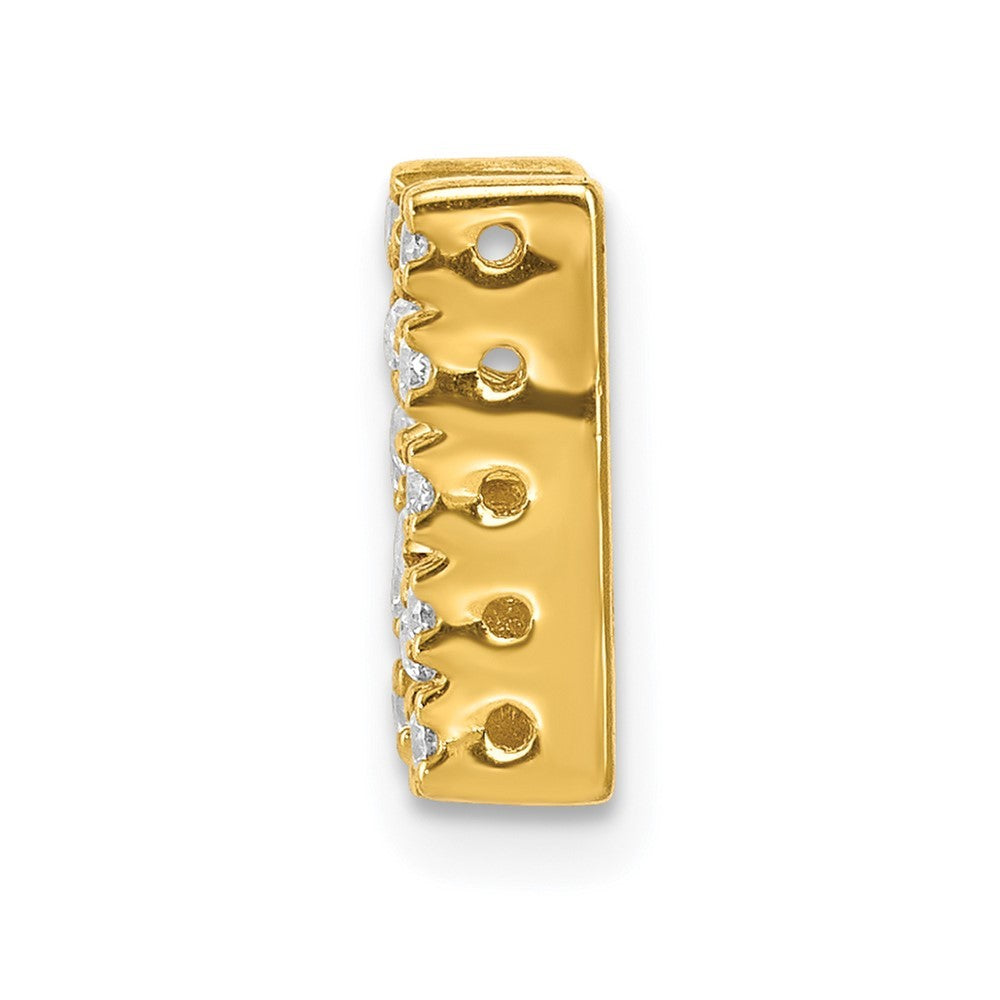 14k Yellow Gold  Diamond Letter N Initial Charm