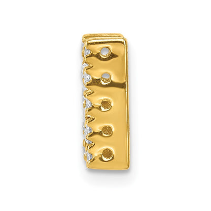 14k Yellow Gold  Diamond Letter N Initial Charm