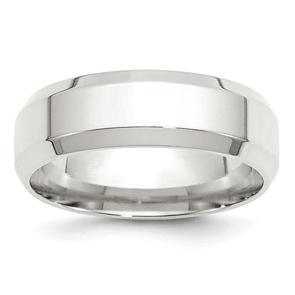 Sterling Silver 7mm Beveled Edge Size 12 Band Ring