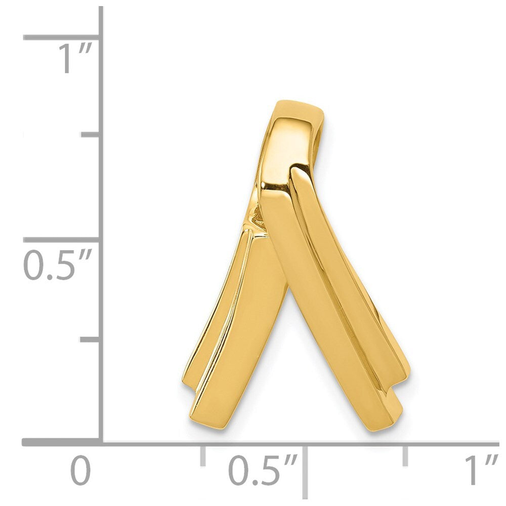 14k Yellow Gold Fits up to 6mm Regular and Fancy Omega Slide Pendant for Women