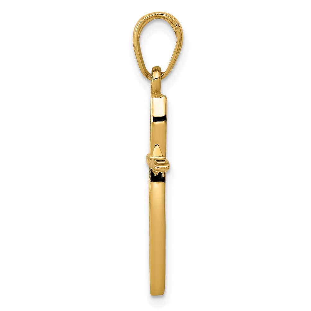14k Yellow Gold Polished Cross With Tapered Ends Pendant for Women