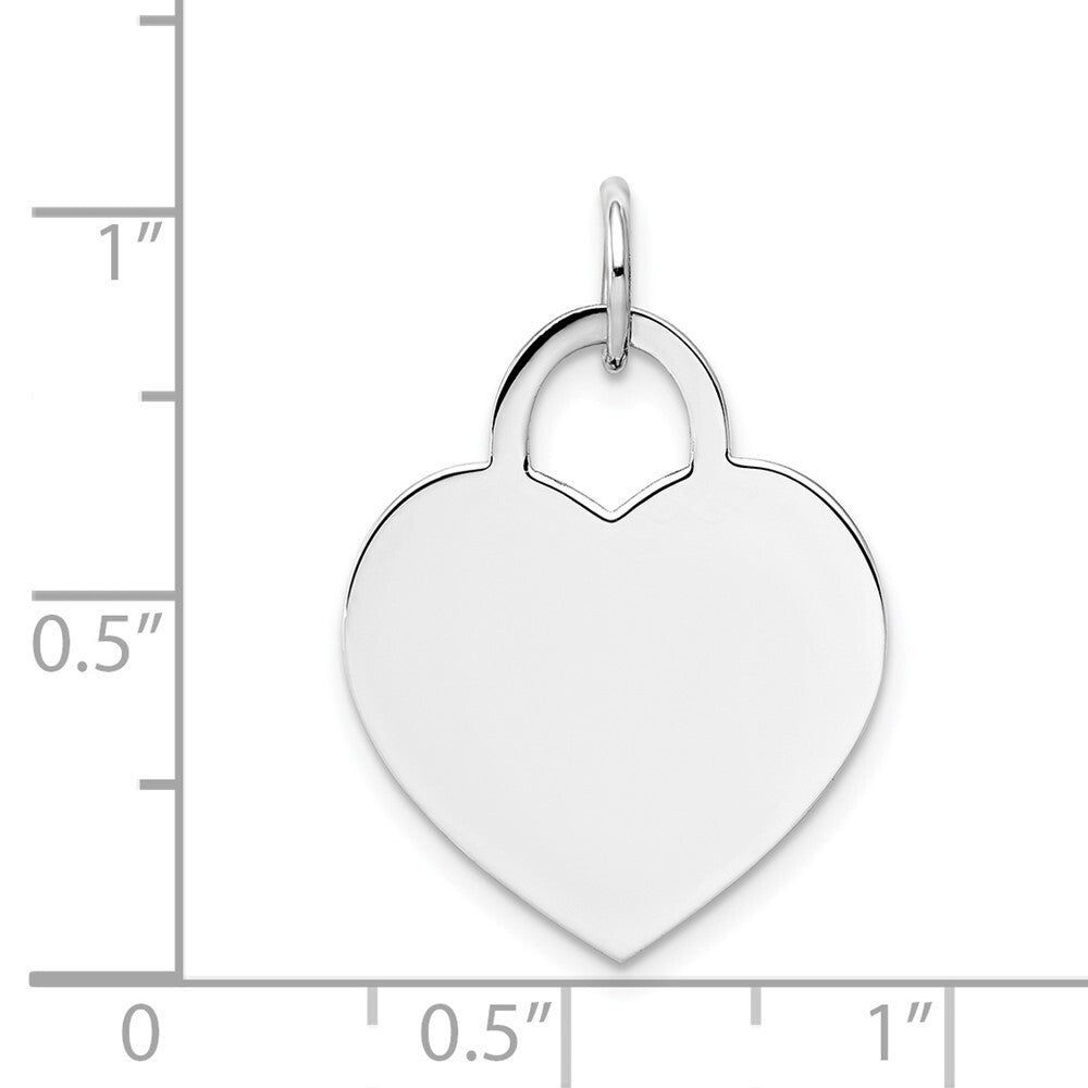 14k White Gold Large Engravable Heart Pendent for Women