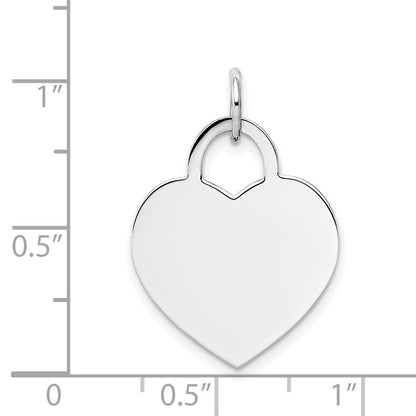 14k White Gold Large Engravable Heart Pendent for Women
