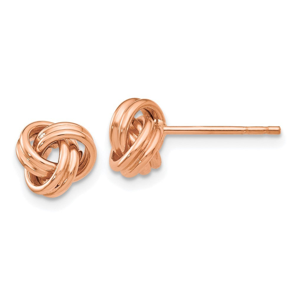 14k Rose Gold Polished Love Knot Earrings
