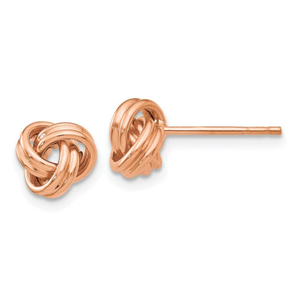14k Rose Gold Polished Love Knot Earrings
