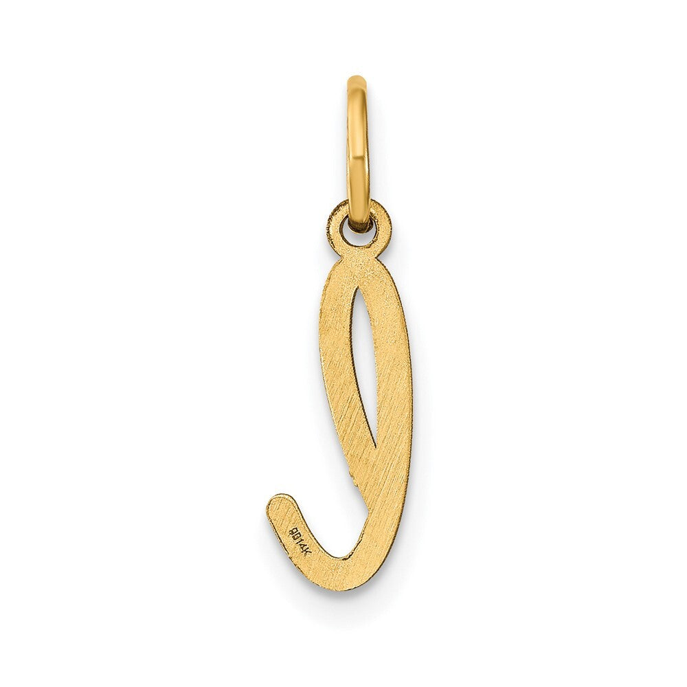 14k Yellow Gold Lower case Letter L Initial Charm Pendant for Women