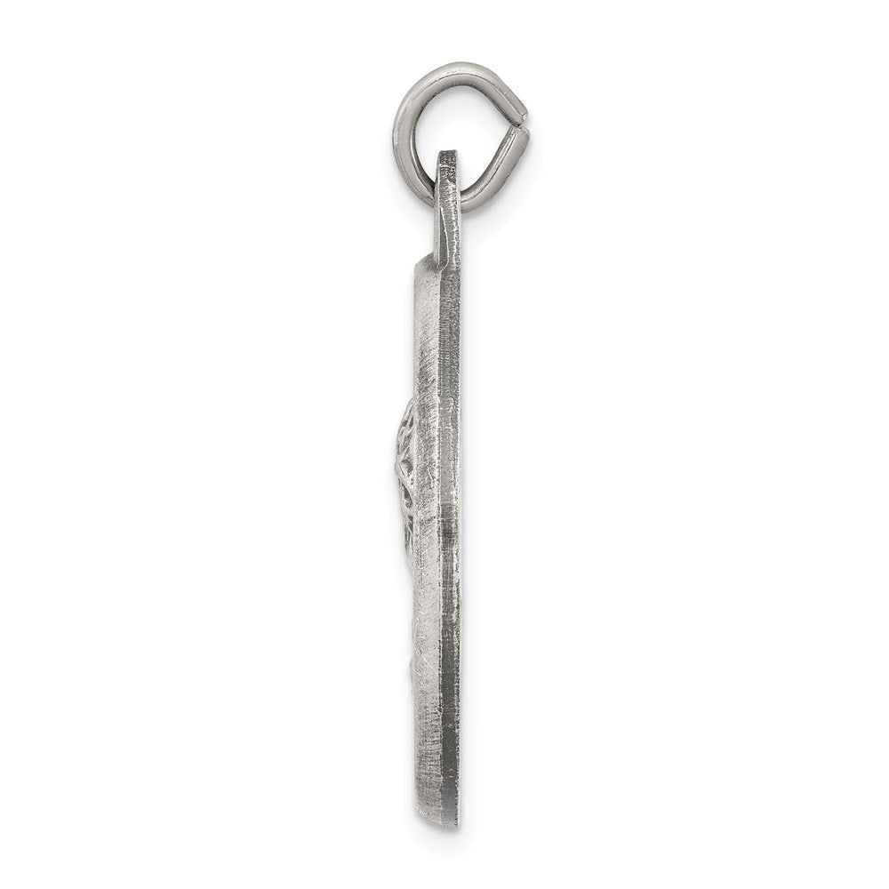 Sterling Silver Antiqued Jesus Medal