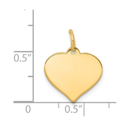 14k Yellow Gold Heart Disc Charm Pendant